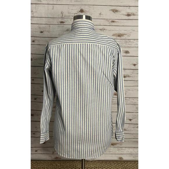 Vintage Ralph Lauren Chaps cotton/linen striped button-down shirt Size 16 1/2 - Picture 6 of 8
